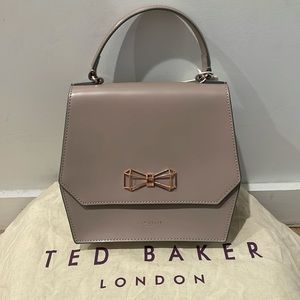 Ted Baker Mid Purple Leather Handbag, Adjustable Crossbody Strap New w/Tags